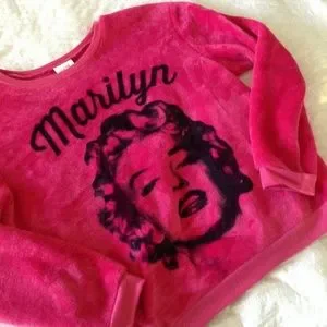 Marilyn Monroe Sweaters Marilyn Monroe Pink Furry Sweatshirt